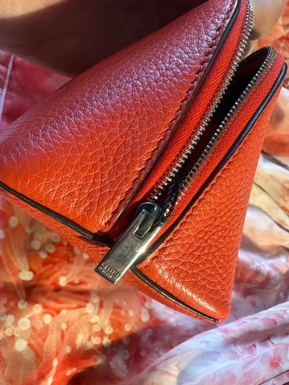 Celine Red Leather Cosmetic Pouch - Picture 4 of 15